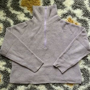 Garage Purple Zip-Up Turtleneck Sweater